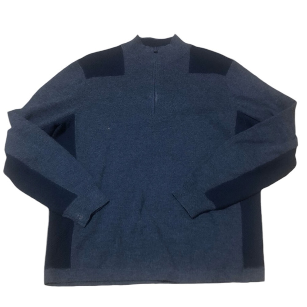 VINEYARD VINES Wool Blend 1/4 Zip Pullover in Blue/Black Size Medium - Picture 2 of 8